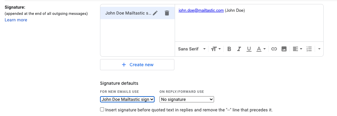 1 - Change Gmail signature Gmail signature